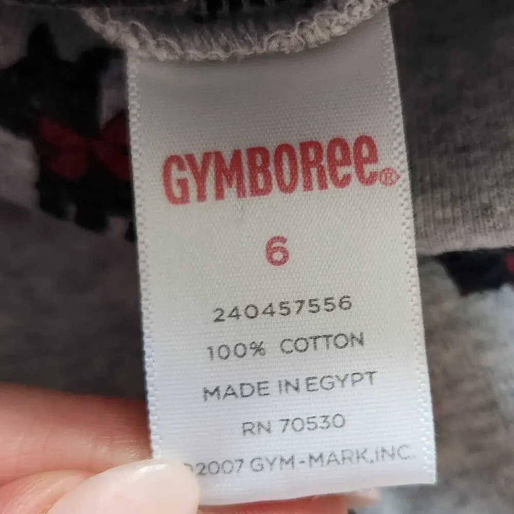Gymboree Girls Scottie Dog Print Gray Turtleneck | 100% Cotton | Size 6